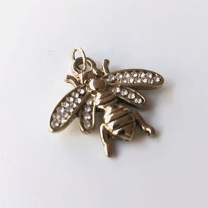 Vintage fly insect pendant with sparkly rhinestones